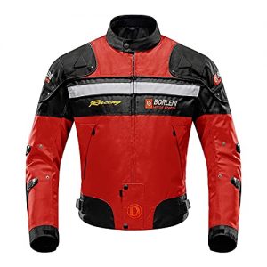 blouson moto rouge